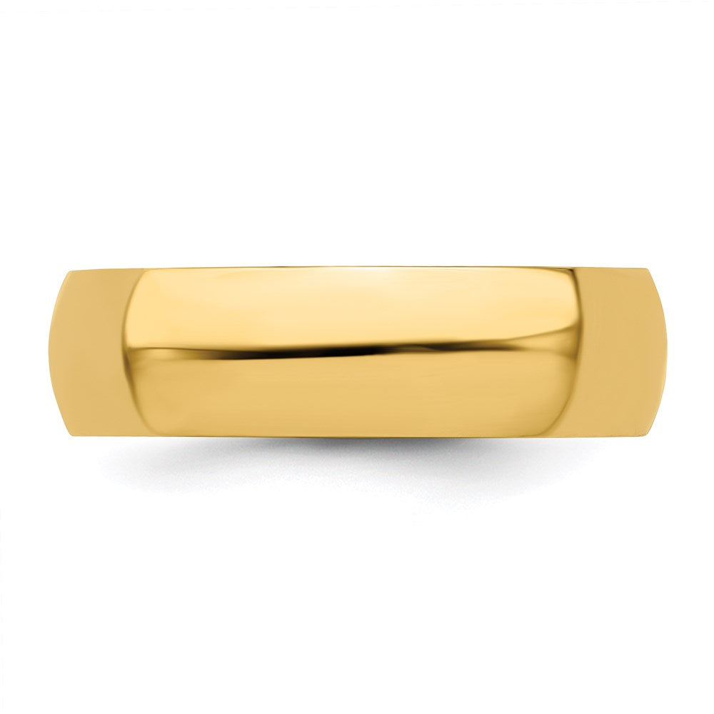 14K Yellow Gold 6mm Half-Round Wedding Band