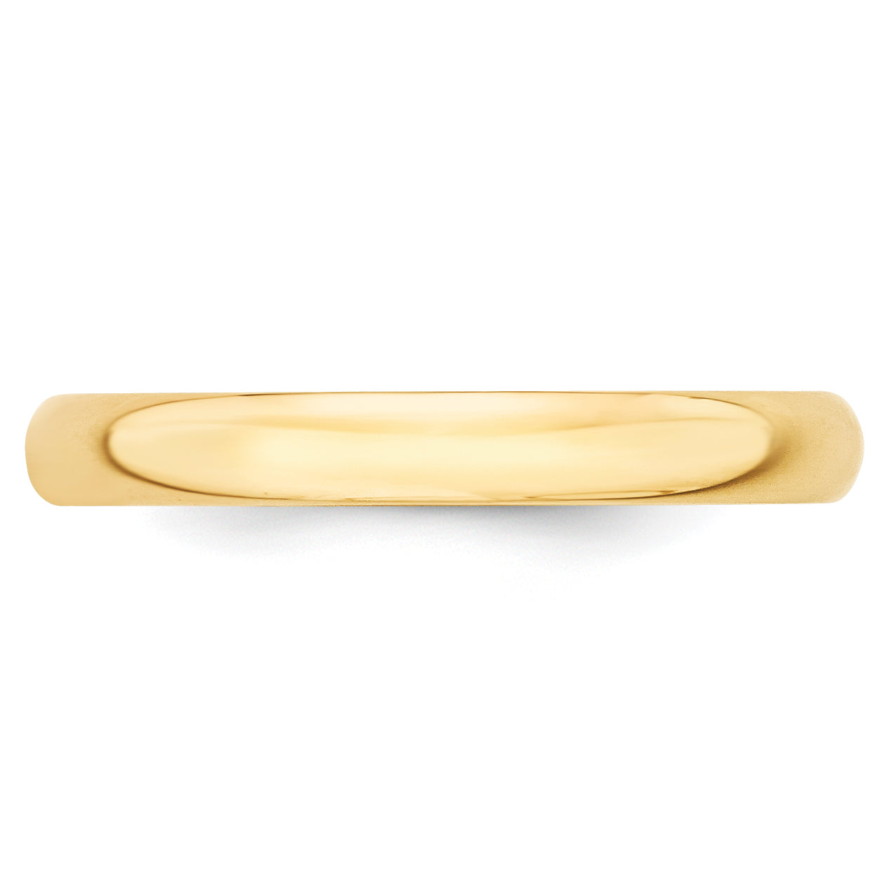 14K Yellow Gold 3mm Lightweight Half-Round Wedding Band