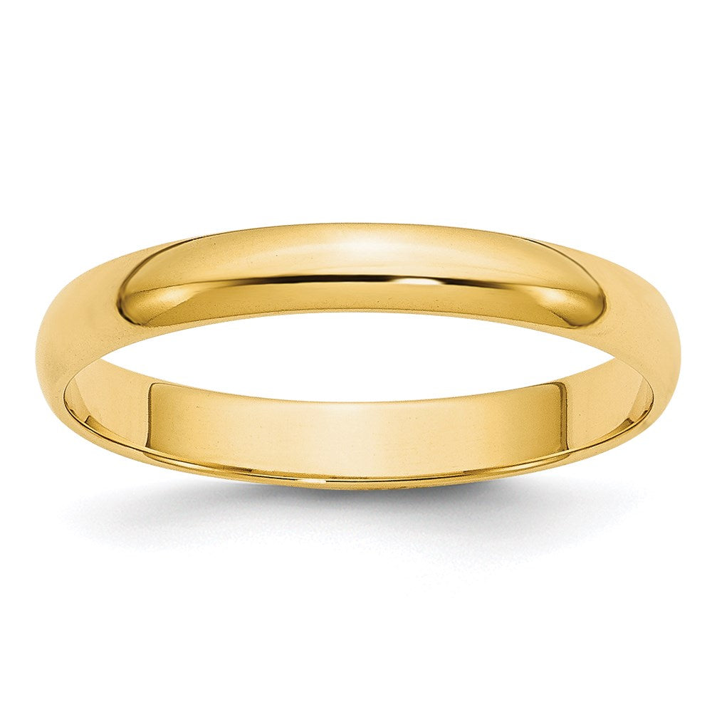 14K Yellow Gold 3mm Lightweight Half-Round Wedding Band