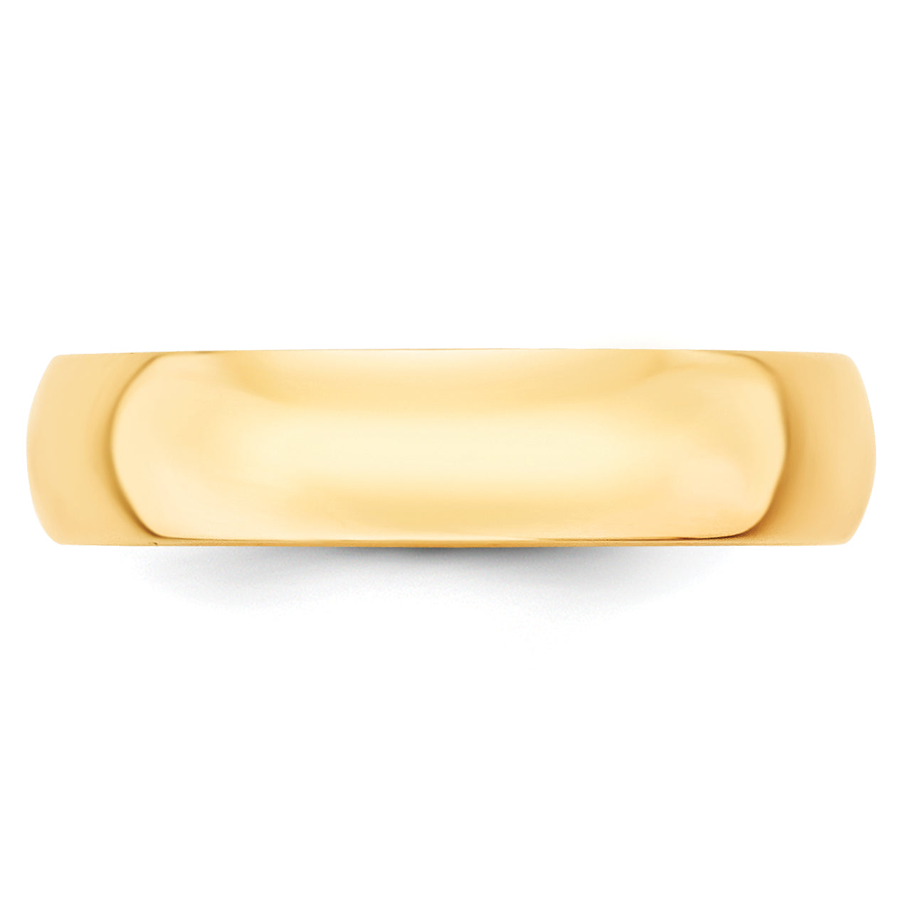 14K Yellow Gold 5mm Lightweight Half-Round Wedding Band