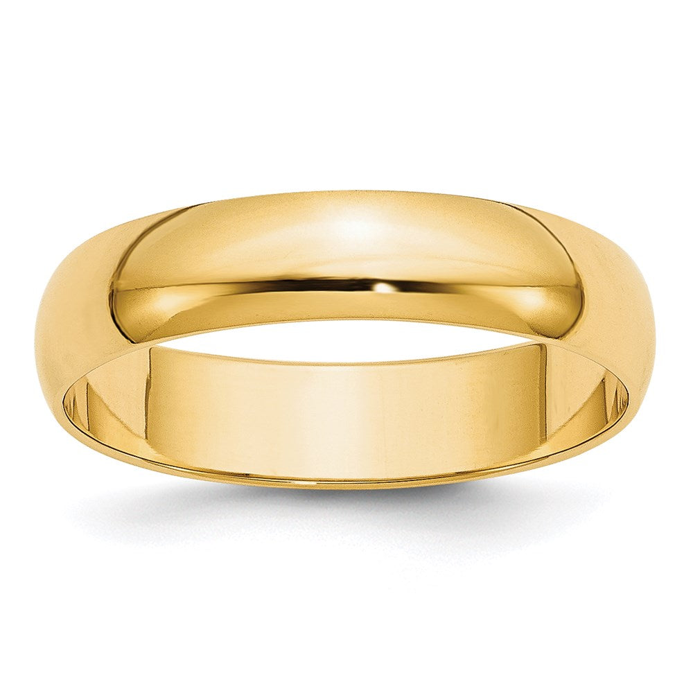 14K Yellow Gold 5mm Lightweight Half-Round Wedding Band