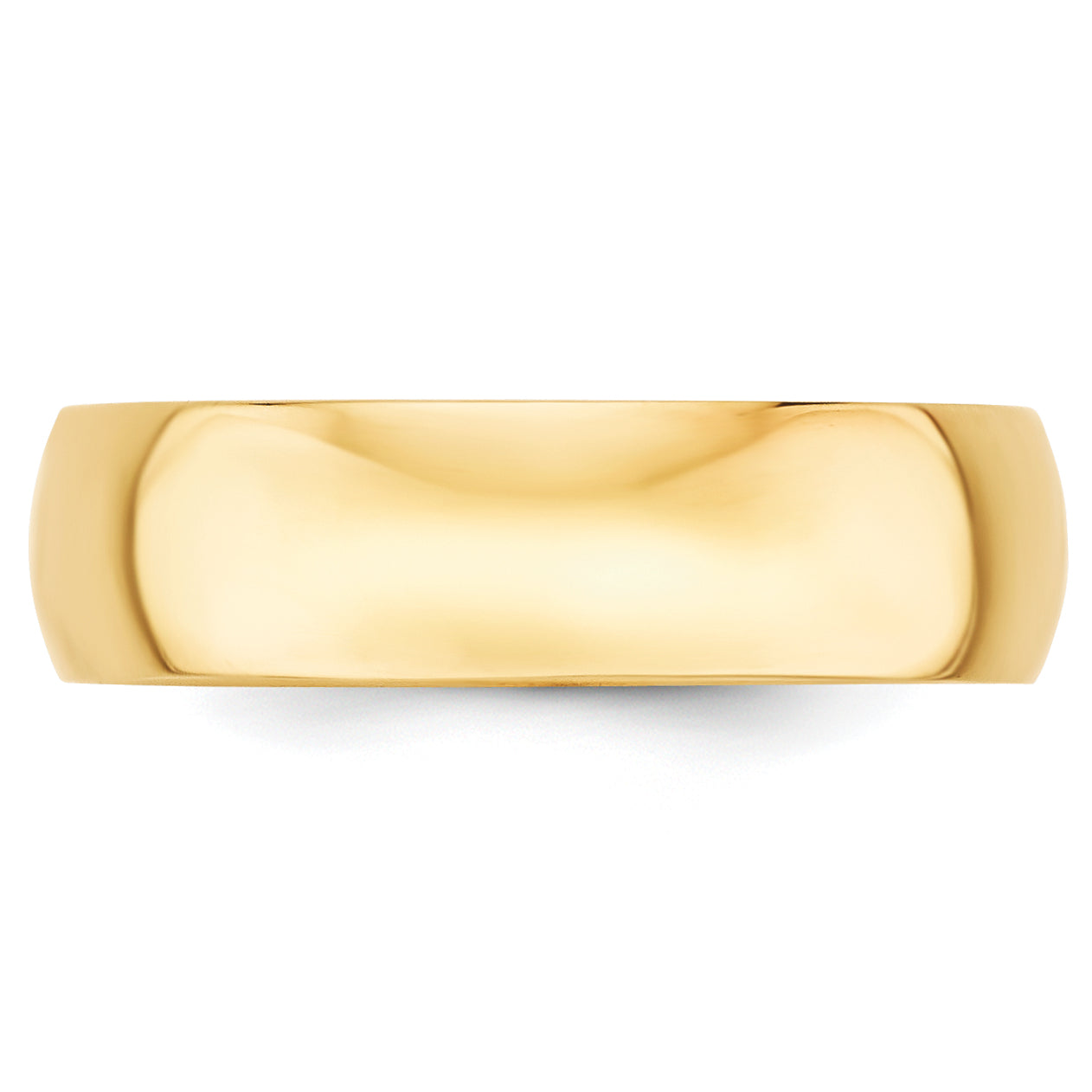 14KY 6mm LTW Half Round Band Size 13.5