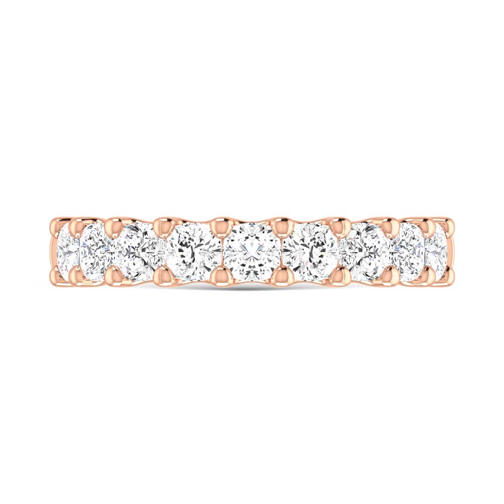 18K Rose Gold 1 5/8 Ct.Tw. Cushion Shape Lab Grown Diamond Half Way Eternity Band  Picasso Gold & Diamond Jewelry