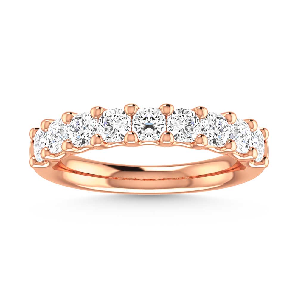 18K Rose Gold 1 5/8 Ct.Tw. Cushion Shape Diamond Half Way Eternity Band  Picasso Gold & Diamond Jewelry