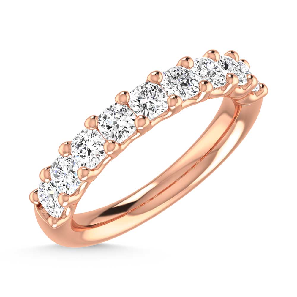 14K Rose Gold 1 3/4 Ct.Tw. Cushion Shape Diamond Half Way Eternity Band  Picasso Gold & Diamond Jewelry