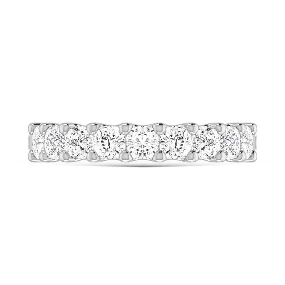 14K White Gold 1 Ct.Tw. Cushion Shape Lab Grown Diamond Half Way Eternity Band  Picasso Gold & Diamond Jewelry