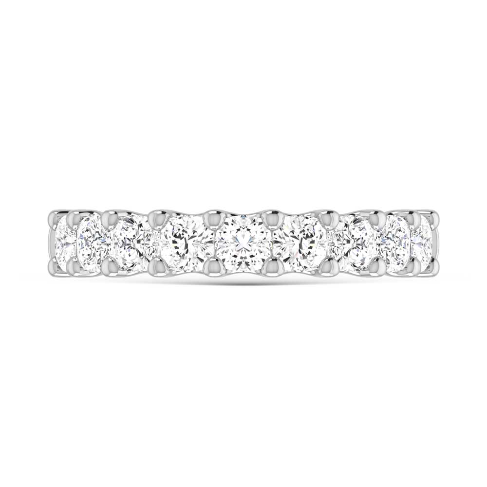 18K White Gold 1 5/8 Ct.Tw. Cushion Shape Diamond Half Way Eternity Band  Picasso Gold & Diamond Jewelry