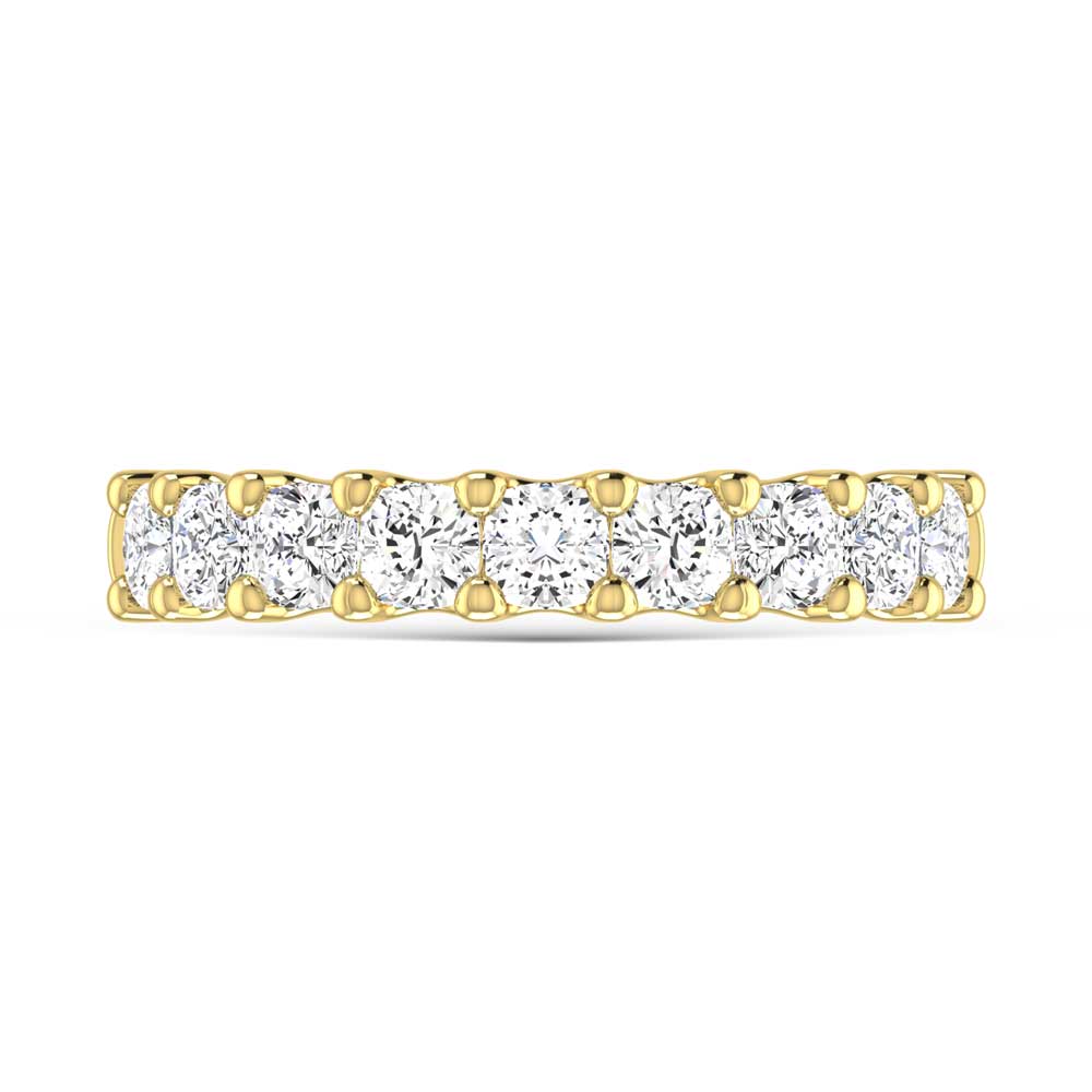 14K Yellow Gold 1 3/4 Ct.Tw. Cushion Shape Lab Grown Diamond Wedding Band  Picasso Gold & Diamond Jewelry