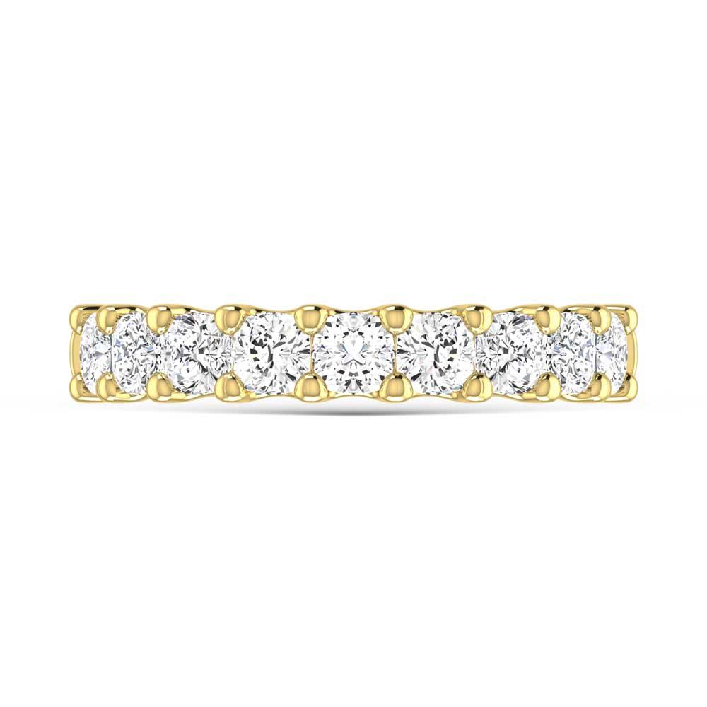 14K Yellow Gold 2 1/4 Ct.Tw. Cushion Shape Lab Grown Diamond Wedding Band  Picasso Gold & Diamond Jewelry