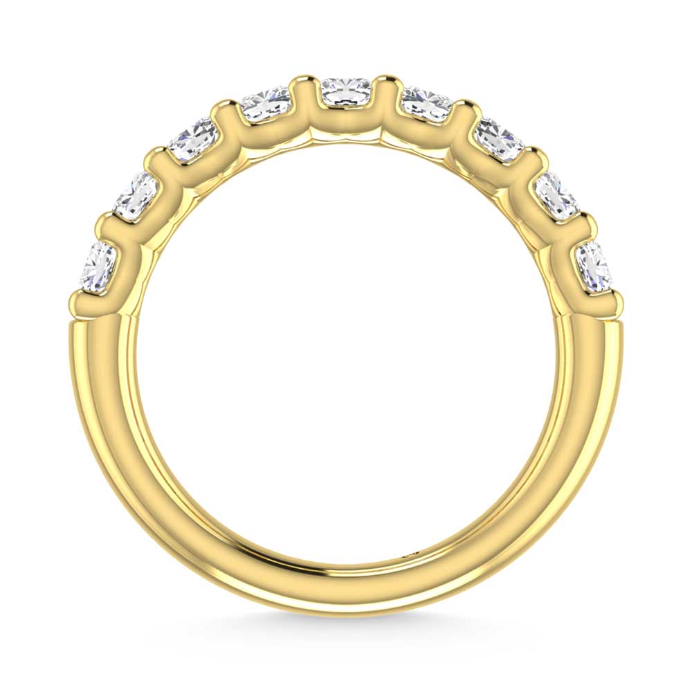 18K Yellow Gold 1 Ct.Tw. Cushion Shape Diamond Wedding Band  Picasso Gold & Diamond Jewelry