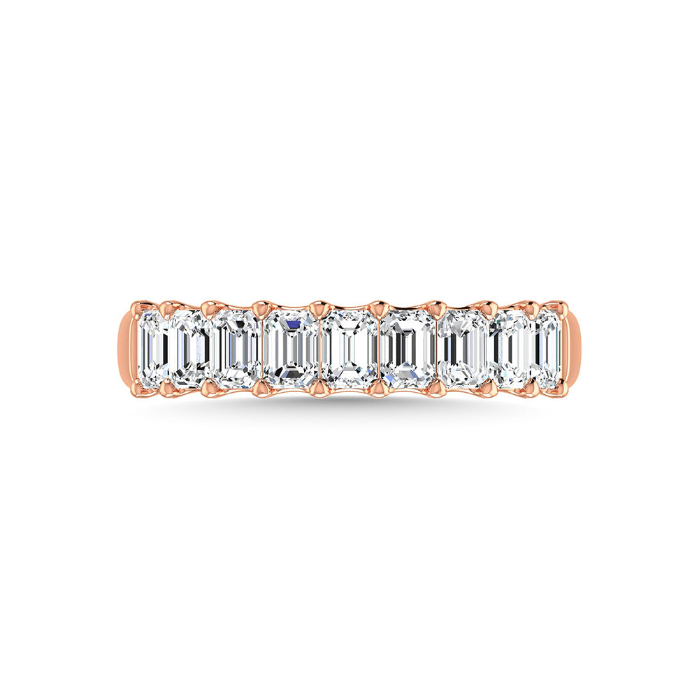 18K Rose Gold 1 3/4 Ct.Tw. Emerald Shape Diamond Half Way Eternity Band  Picasso Gold & Diamond Jewelry