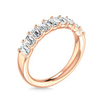 18K Rose Gold 2 1/4 Ct.Tw. Emerald Shape Diamond Half Way Eternity Band  Picasso Gold & Diamond Jewelry