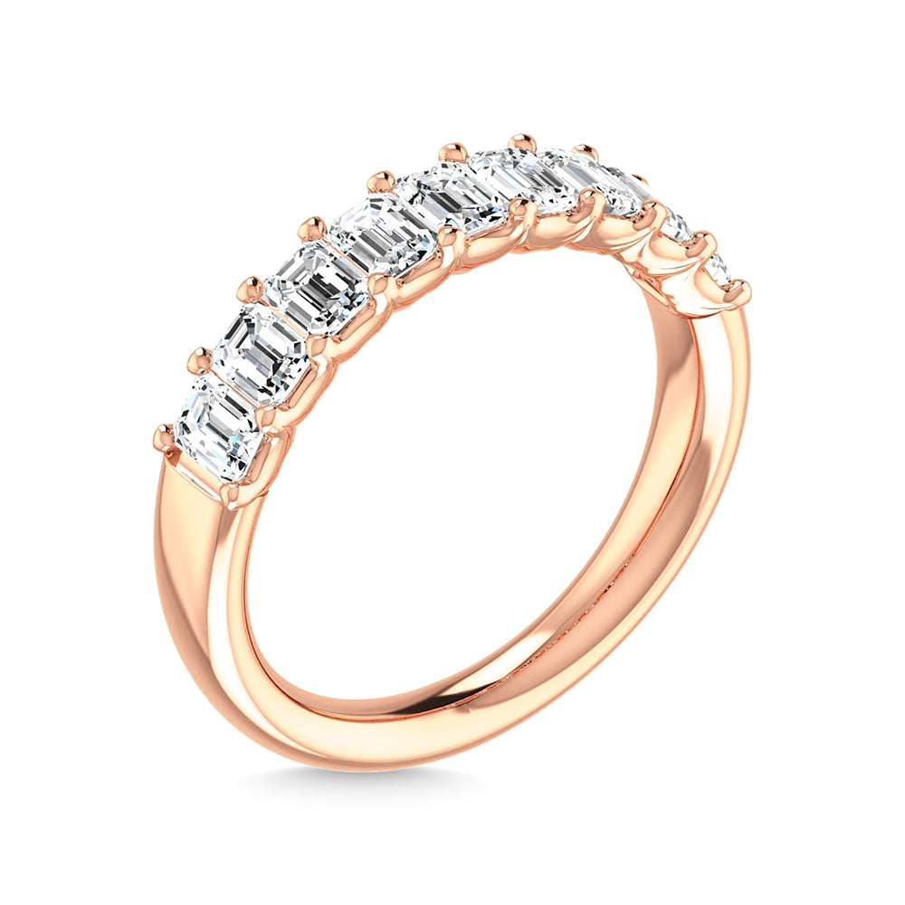 Wedding 14K Rose Gold 3 3/4 Ct.Tw. Emerald Shape Lab Grown Diamond Half Way Eternity Band 14K Rose Gold 3 3/4 Ct.Tw. Emerald Shape Lab Grown Diamond Half Way  HWEM53LG14P65