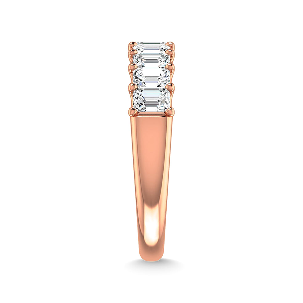 18K Rose Gold 1 Ct.Tw. Emerald Shape Diamond Half Way Eternity Band  Picasso Gold & Diamond Jewelry