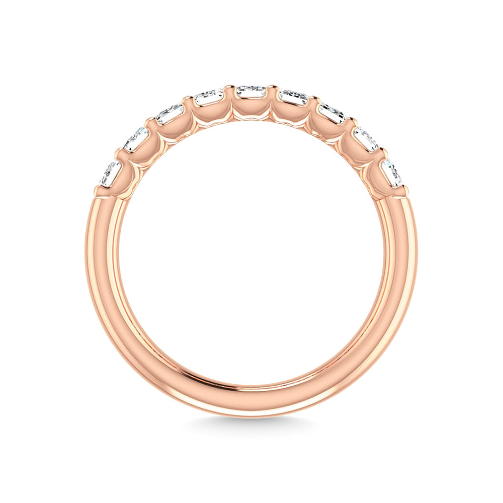 14K Rose Gold 2 7/8 Ct.Tw. Emerald Shape Lab Grown Diamond Half Way Eternity Band  Picasso Gold & Diamond Jewelry