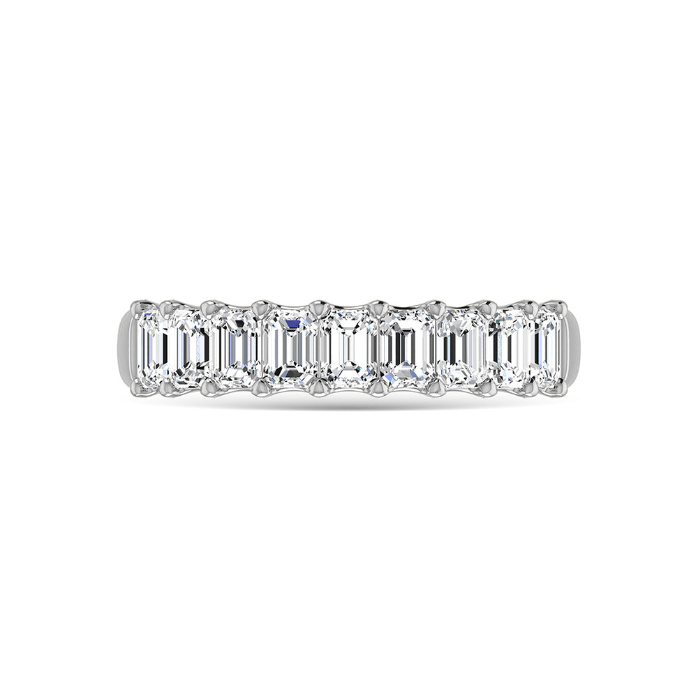 Wedding 14K White Gold 2 1/4 Ct.Tw. Emerald Shape Lab Grown Diamond Half Way Eternity Band 14K White Gold 2 1/4 Ct.Tw. Emerald Shape Lab Grown Diamond Half Way  HWEM24LG14W65