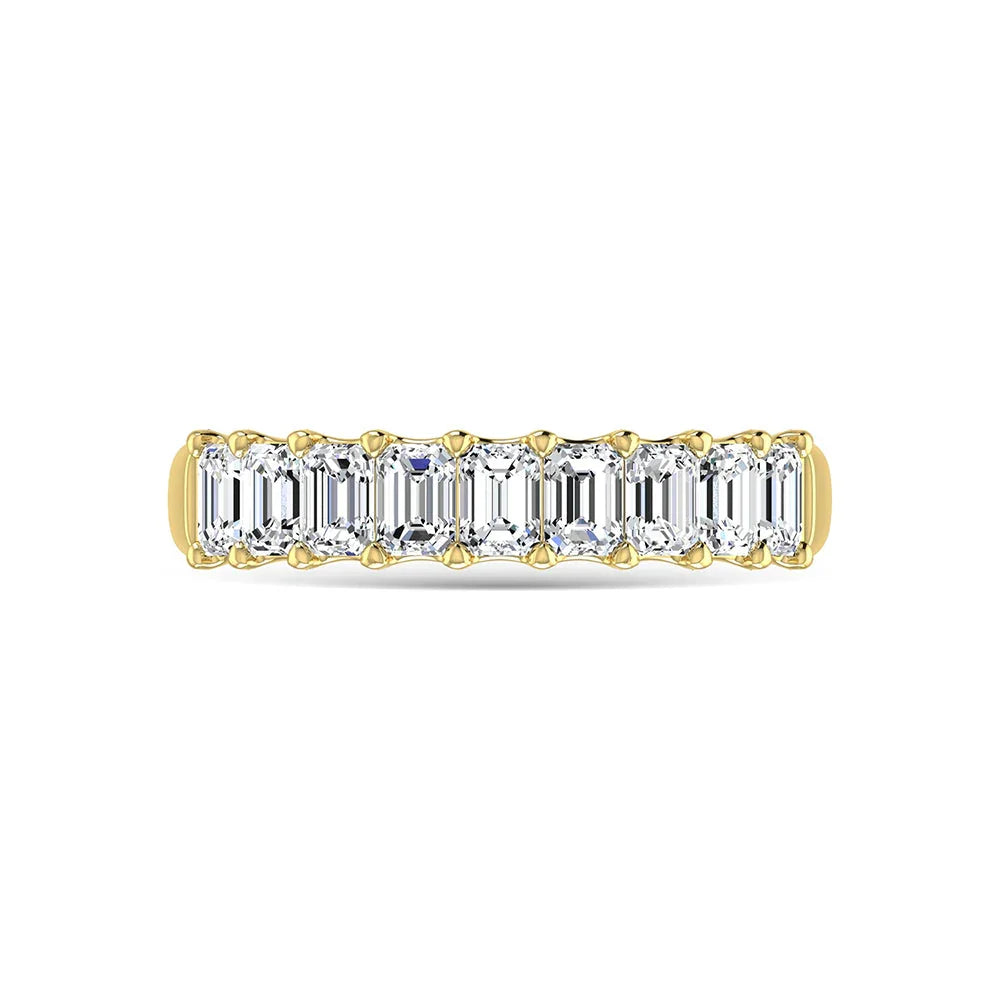 14K Yellow Gold 2 1/4 Ct.Tw. Emerald Shape Diamond Half Way Eternity Band  Picasso Gold & Diamond Jewelry