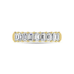 14K Yellow Gold 2 1/4 Ct.Tw. Emerald Shape Lab Grown Diamond Half Way Eternity Band  Picasso Gold & Diamond Jewelry