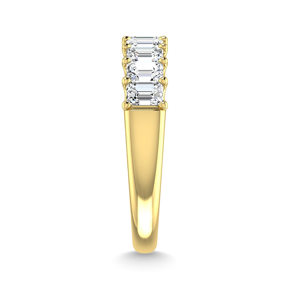 14K Yellow Gold 2 1/4 Ct.Tw. Emerald Shape Diamond Half Way Eternity Band  Picasso Gold & Diamond Jewelry