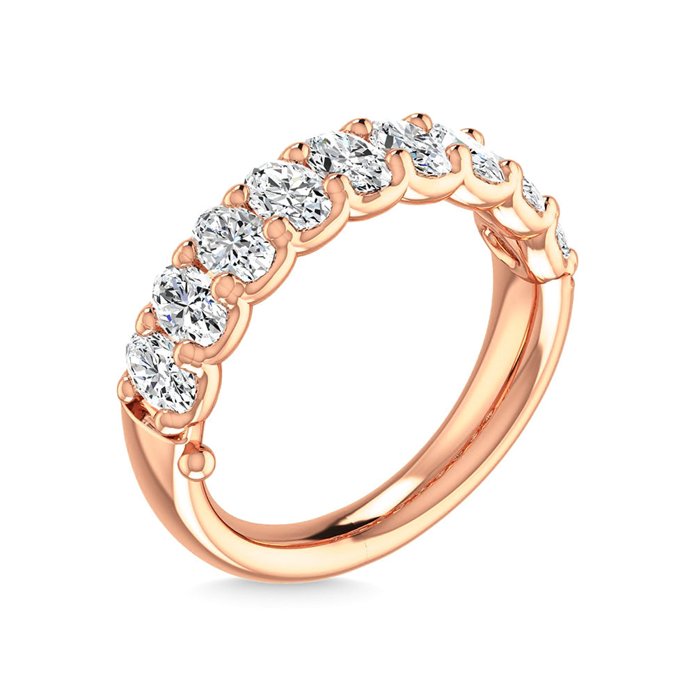 18K Rose Gold  2 1/4 Ct.Tw. Oval Shape Diamond Half Way Eternity Band  Picasso Gold & Diamond Jewelry