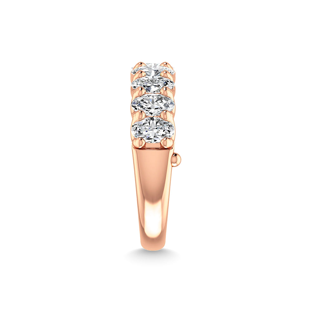 18K Rose Gold 2 1/4 Ct.Tw. Oval Shape Diamond Half Way Eternity Band  Picasso Gold & Diamond Jewelry