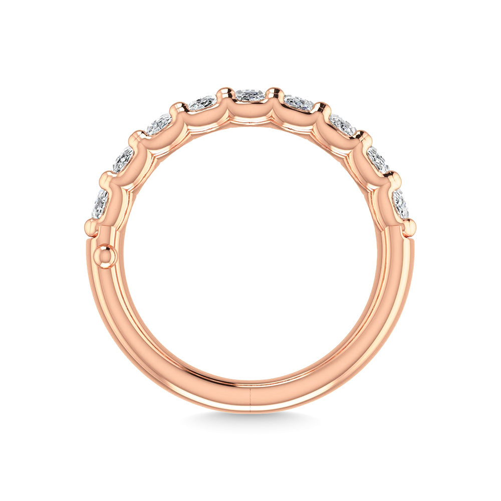 18K Rose Gold 1 3/4 Ct.Tw. Oval Shape Lab Grown Diamond Half Way Eternity Band  Picasso Gold & Diamond Jewelry