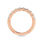18K Rose Gold 1 Ct.Tw. Oval Shape Lab Grown Diamond Half Way Eternity Band  Picasso Gold & Diamond Jewelry