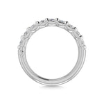 18K White Gold 1 1/3 Ct.Tw. Oval Shape Diamond Half Way Eternity Band  Picasso Gold & Diamond Jewelry
