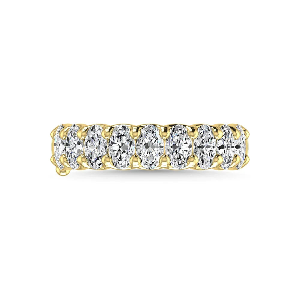 14K Yellow Gold 1 3/4 Ct.Tw. Oval Shape Diamond Half Way Eternity Band  Picasso Gold & Diamond Jewelry