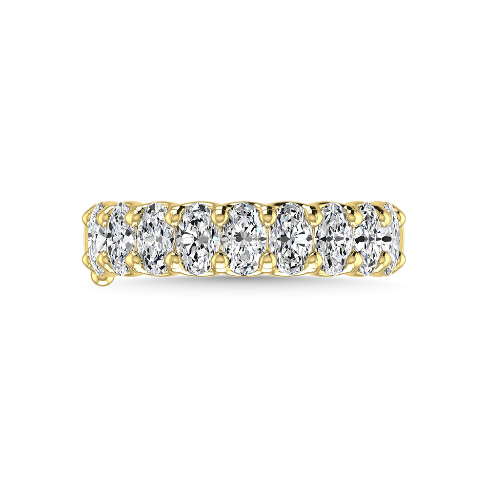 14K Yellow Gold 2 1/4 Ct.Tw. Oval Shape Lab Grown Diamond Half Way Eternity Band  Picasso Gold & Diamond Jewelry