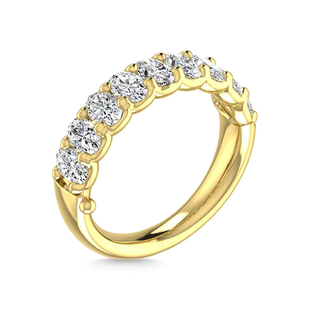 14K Yellow Gold 3 3/4 Ct.Tw. Oval Shape Diamond Half Way Eternity Band  Picasso Gold & Diamond Jewelry