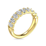 14K Yellow Gold 1 3/4 Ct.Tw. Oval Shape Lab Grown Diamond Half Way Eternity Band  Picasso Gold & Diamond Jewelry