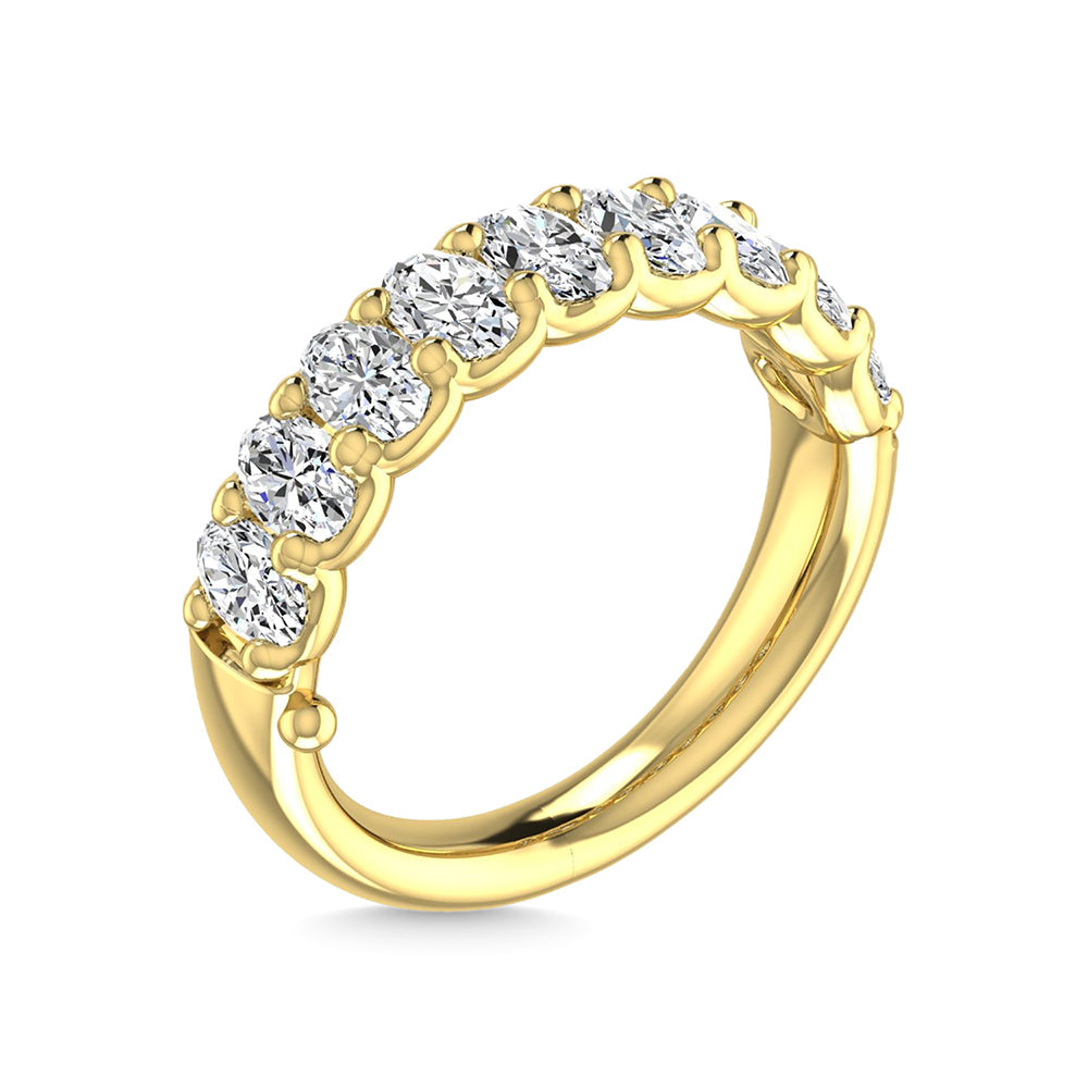 14K Yellow Gold 1 Ct.Tw. Oval Shape Lab Grown Diamond Half Way Eternity Band  Picasso Gold & Diamond Jewelry