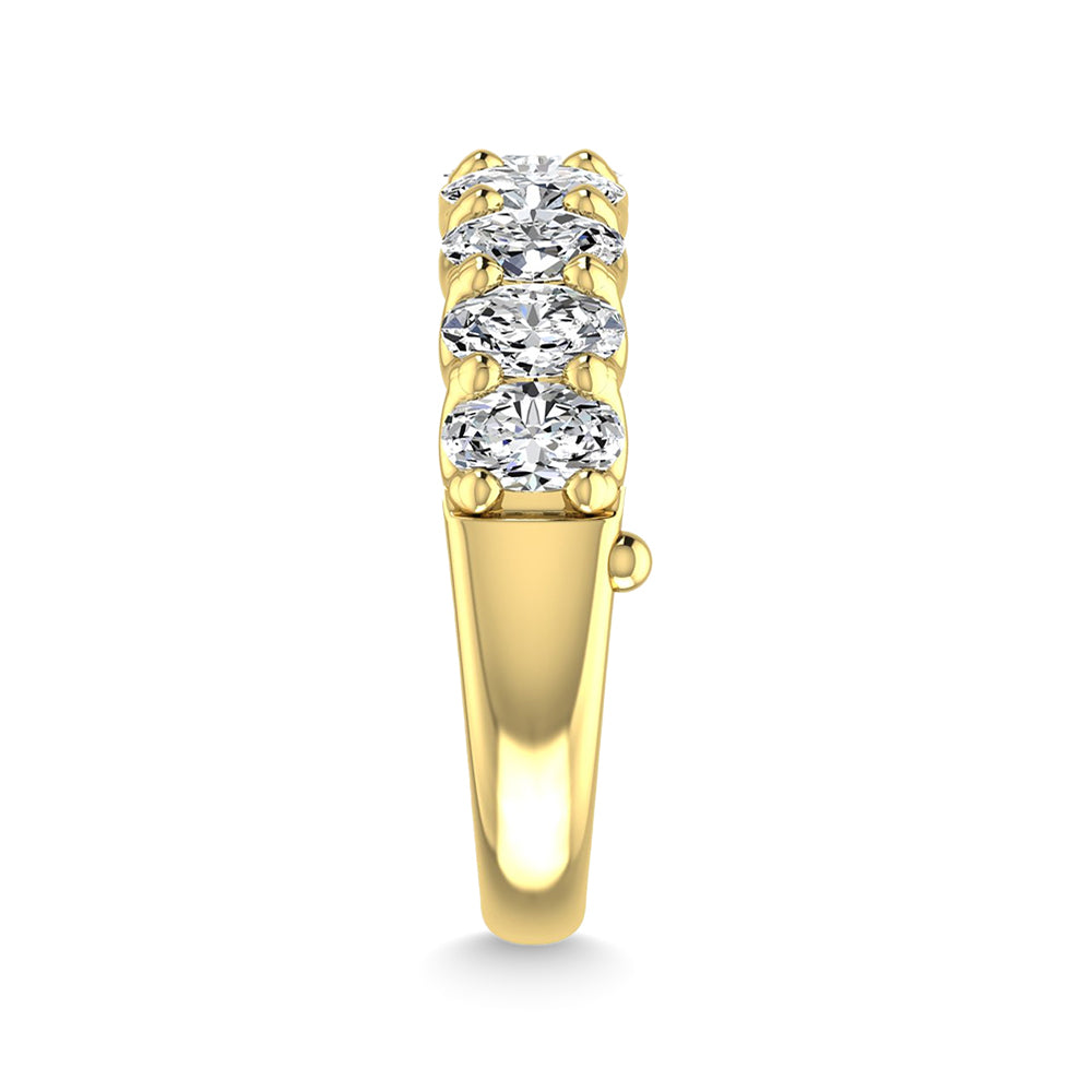 14K Yellow Gold 2 1/4 Ct.Tw. Oval Shape Lab Grown Diamond Half Way Eternity Band  Picasso Gold & Diamond Jewelry