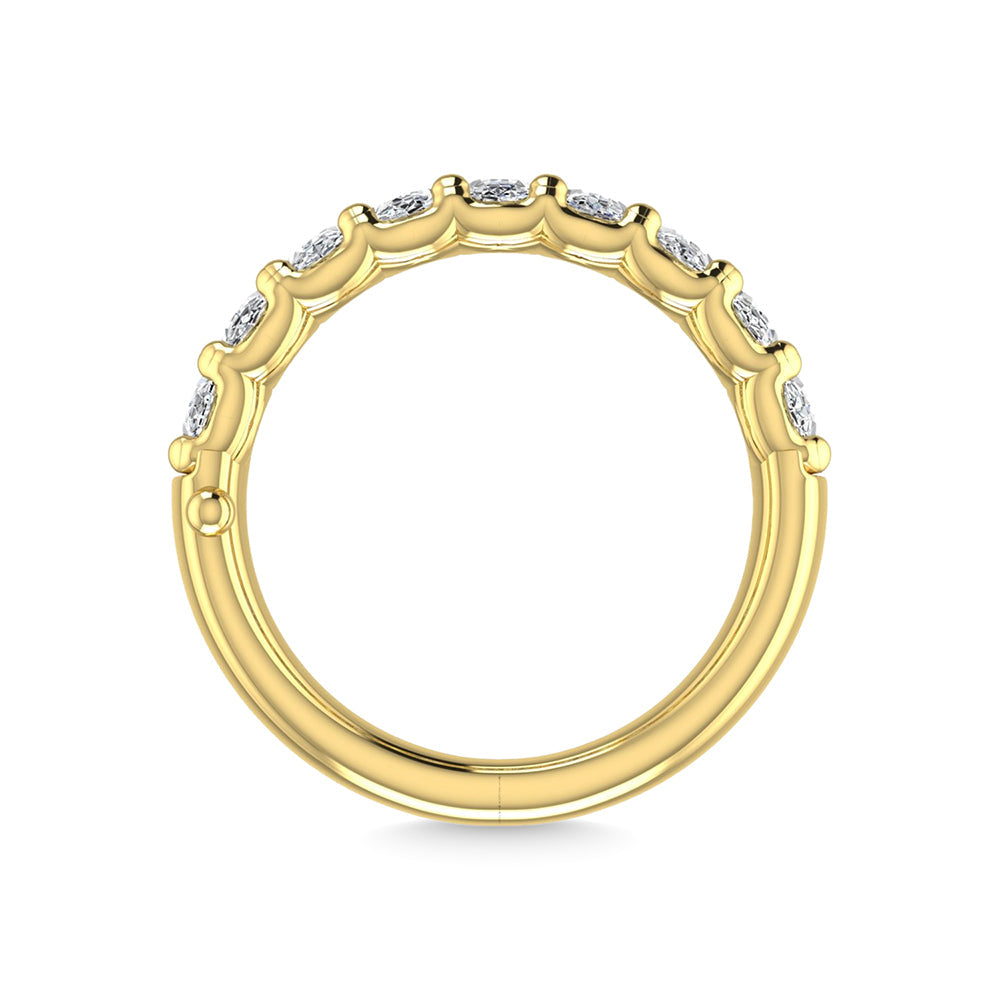 18K Yellow Gold 2 1/4 Ct.Tw. Oval Shape Lab Grown Diamond Half Way Eternity Band  Picasso Gold & Diamond Jewelry