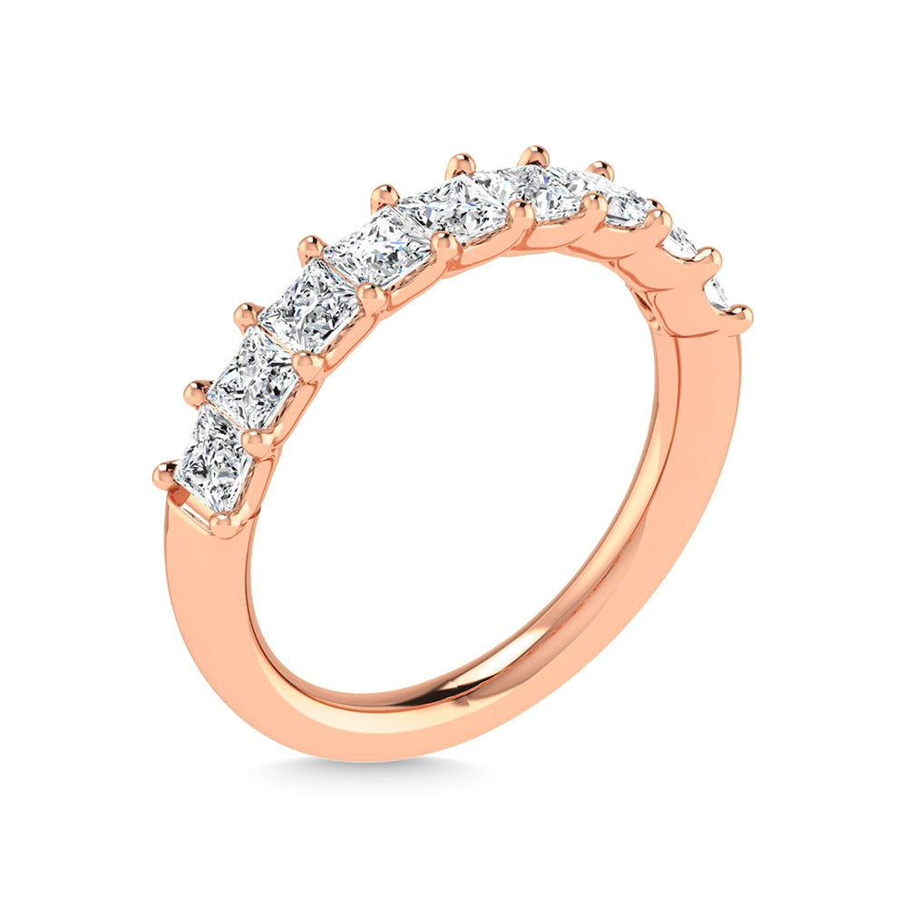 18K Rose Gold  1 1/3 Ct.Tw. Princess Shape Lab Grown Diamond Half Way Eternity Band  Picasso Gold & Diamond Jewelry