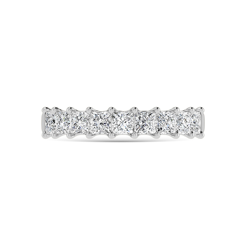 14K White Gold  1 3/4 Ct.Tw. Princess Shape Diamond Half Way Eternity Band  Picasso Gold & Diamond Jewelry