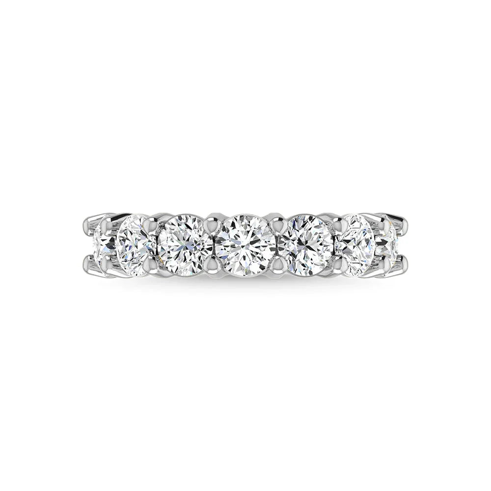 14K White Gold 2 1/4 Ct.Tw. Round Shape Diamond Half Way Eternity Band  Picasso Gold & Diamond Jewelry