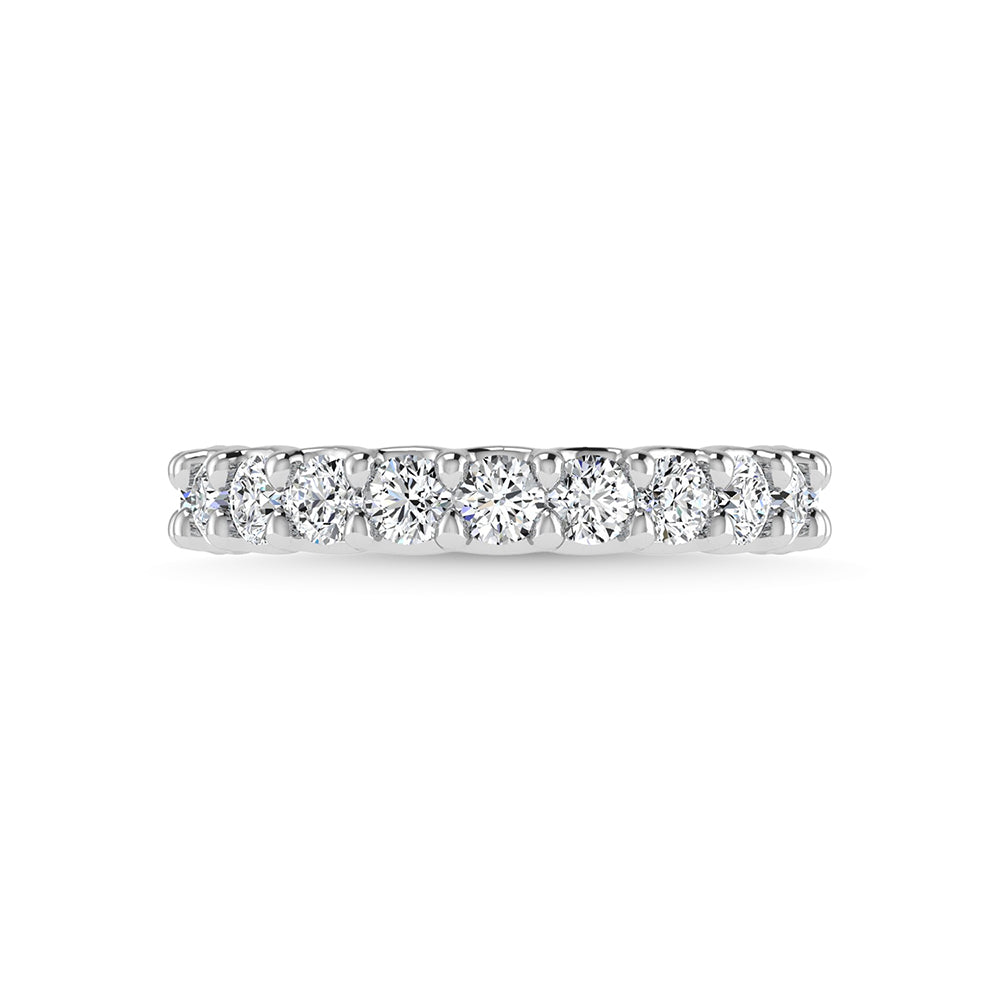 14K White Gold Lab Grown Diamond 7/8 ct. tw. Round Shape Halfway Wedding Band | Picasso Gold & Diamond