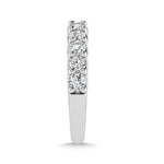 14K White Gold Lab Grown Diamond 7/8 ct. tw. Round Shape Halfway Wedding Band, top view of the diamonds