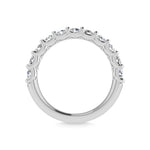 14K White Gold Lab Grown Diamond 7/8 ct. tw. Round Shape Halfway Wedding Band, close-up of the diamond setting
