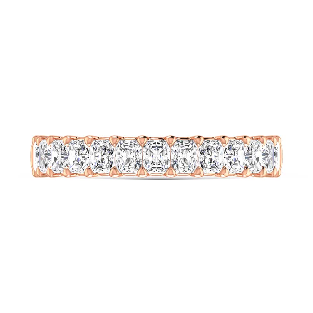 18K Rose Gold  3 1/2 Ct.Tw. Radiant Shape Lab Grown Diamond Half Way Eternity Band  Picasso Gold & Diamond Jewelry