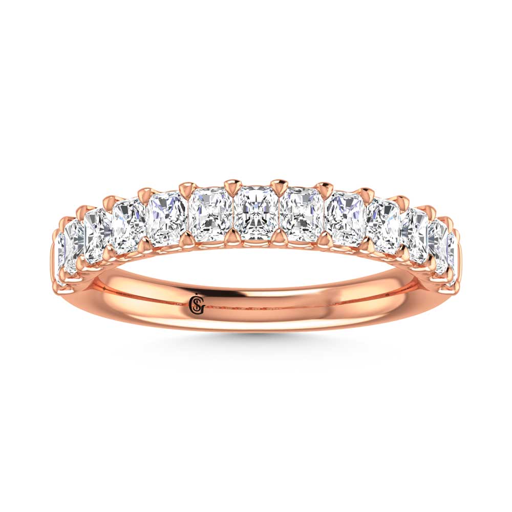 14K Rose Gold  1 1/3 Ct.Tw. Radiant Shape Lab Grown Diamond Half Way Eternity Band  Picasso Gold & Diamond Jewelry