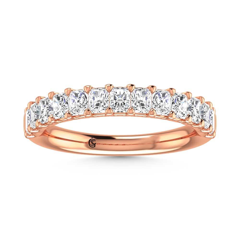 14K Rose Gold  4 3/4 Ct.Tw. Radiant Shape Lab Grown Diamond Half Way Eternity Band  Picasso Gold & Diamond Jewelry