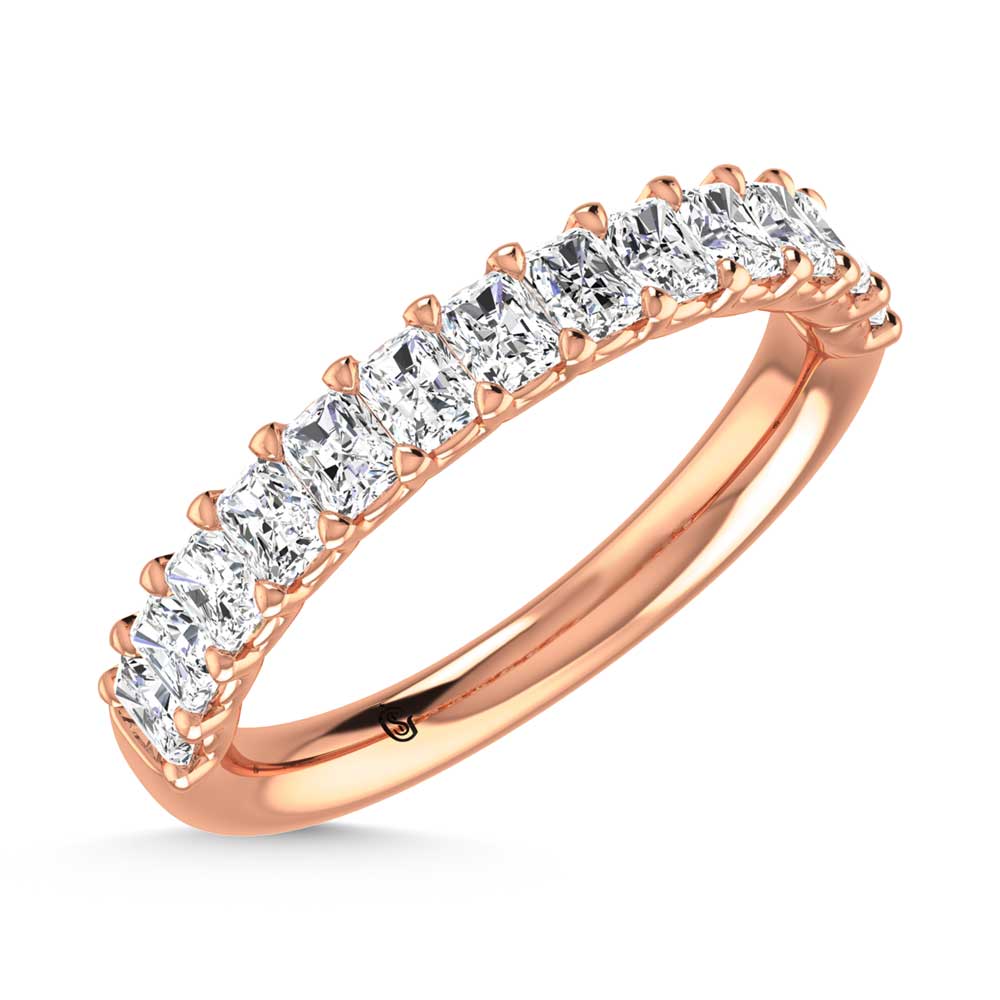 18K Rose Gold  2 1/5 Ct.Tw. Radiant Shape Lab Grown Diamond Half Way Eternity Band  Picasso Gold & Diamond Jewelry