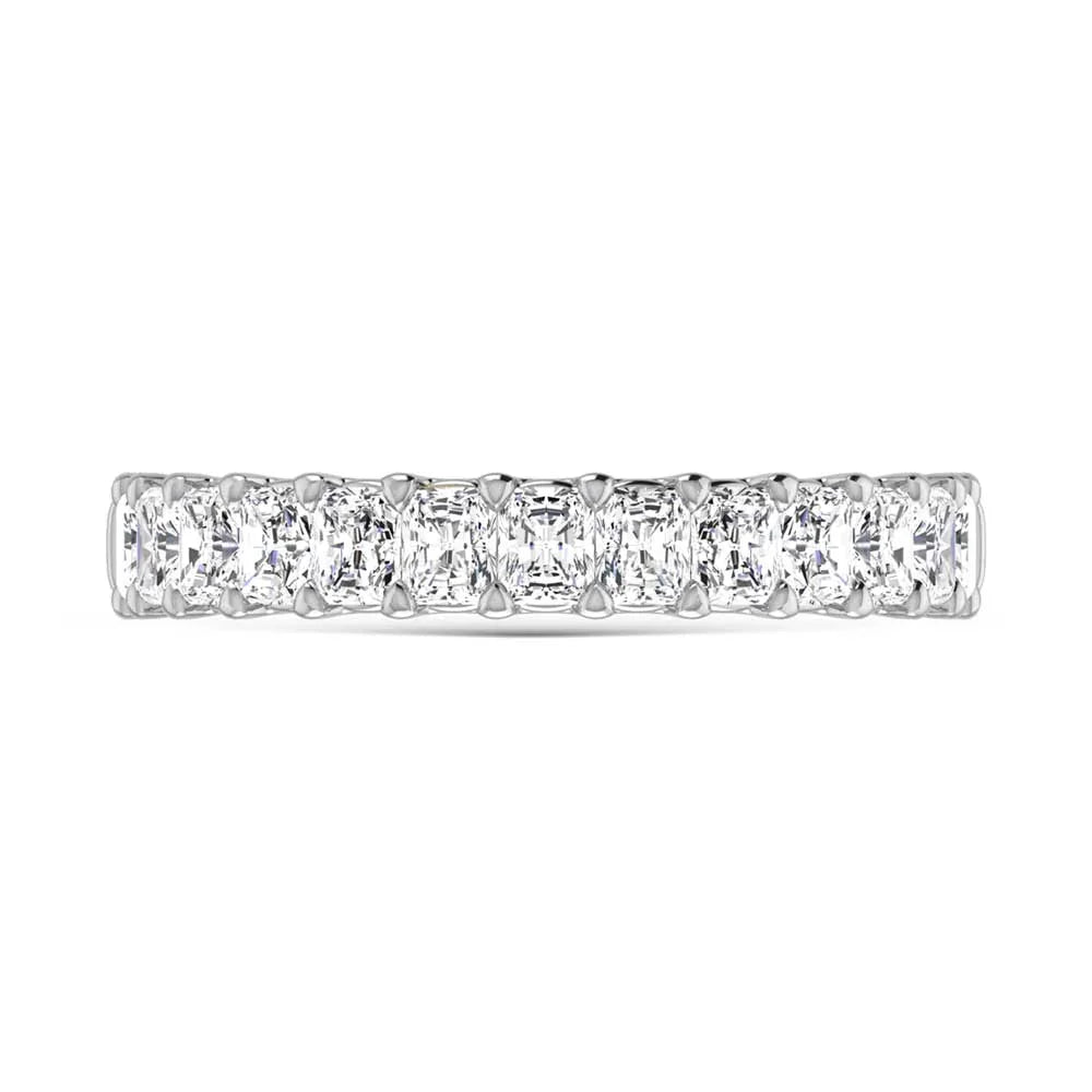 14K White Gold  4 3/4 Ct.Tw. Radiant Shape Lab Grown Diamond Half Way Eternity Band  Picasso Gold & Diamond Jewelry