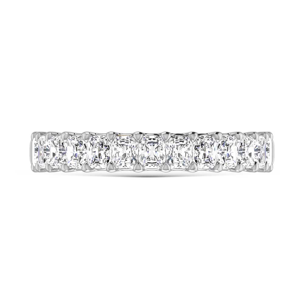 14K White Gold  1 5/8 Ct.Tw. Radiant Shape Lab Grown Diamond Half Way Eternity Band  Picasso Gold & Diamond Jewelry