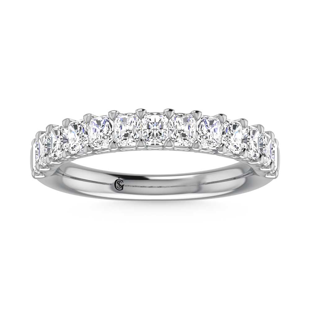14K White Gold  1 1/3 Ct.Tw. Radiant Shape Diamond Half Way Eternity Band  Picasso Gold & Diamond Jewelry