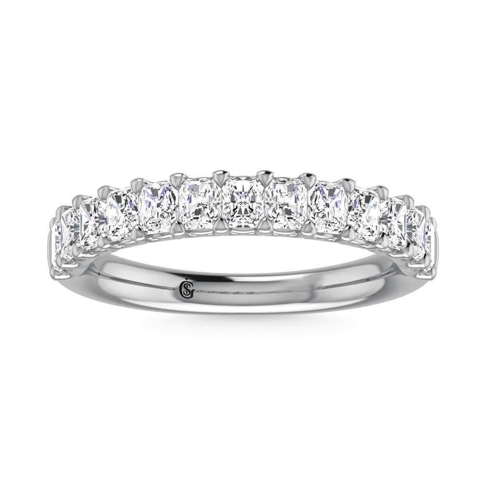 14K White Gold  1 5/8 Ct.Tw. Radiant Shape Lab Grown Diamond Half Way Eternity Band  Picasso Gold & Diamond Jewelry