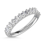 18K White Gold  1 5/8 Ct.Tw. Radiant Shape Lab Grown Diamond Half Way Eternity Band  Picasso Gold & Diamond Jewelry
